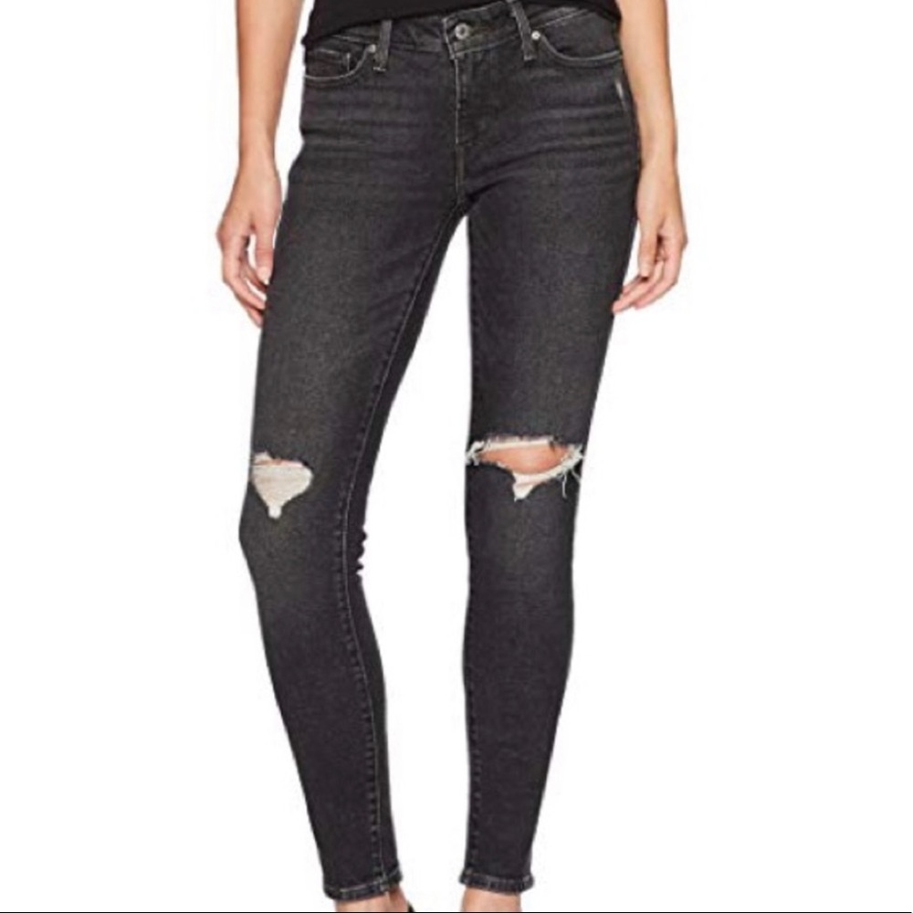 NWT Levi’s 711 Skinny Mid Rise Distressed Jeans - Picture 1 of 8